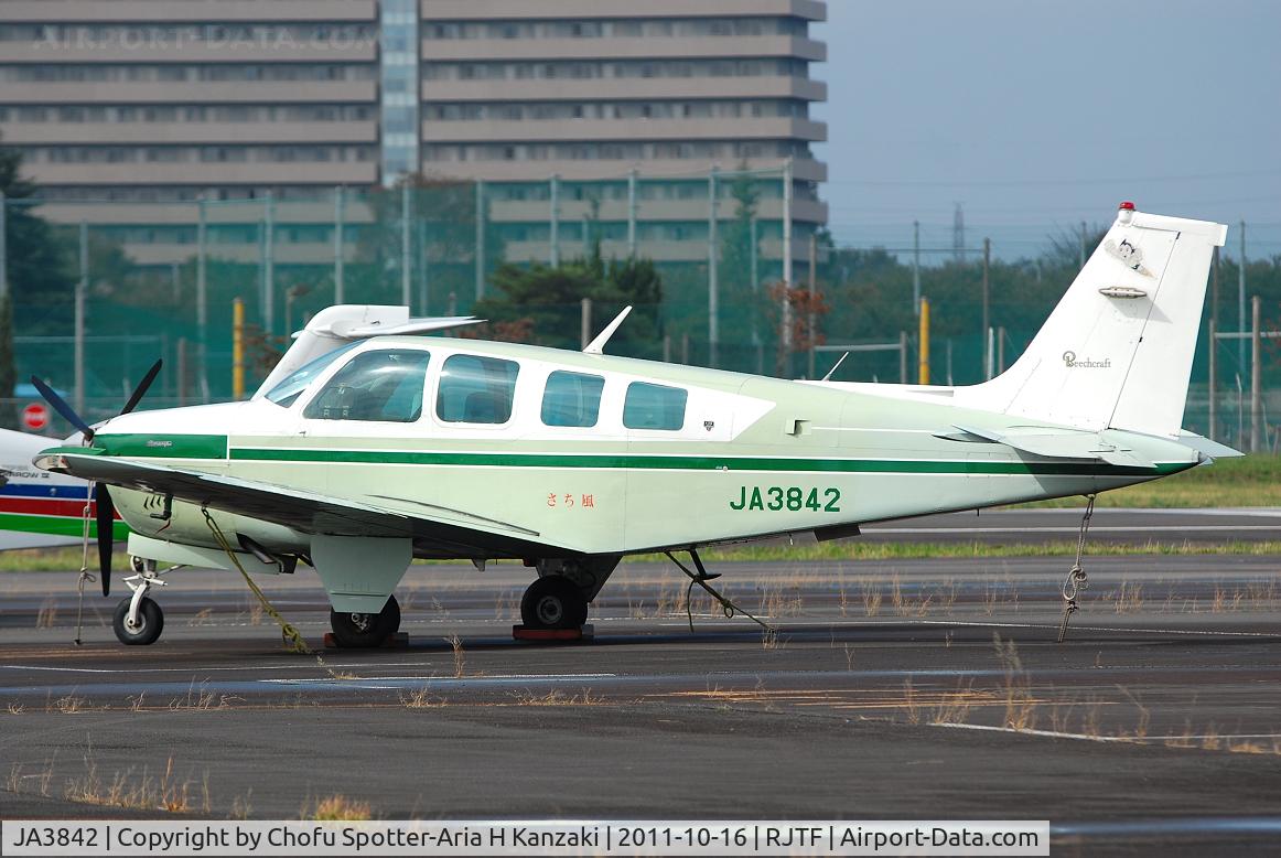 JA3842, 1979 Beech A36 Bonanza 36 C/N E-1566, NikonD40+TAMRON SP AF 70-200mm F/2.8 Di LD [IF]