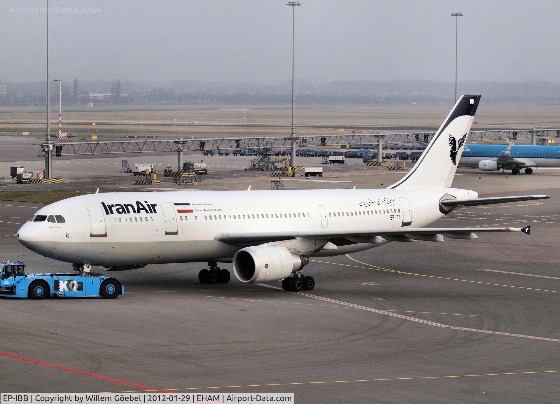 EP-IBB, 1994 Airbus A300B4-605R C/N 727, Prepare for taxi to the runway of Schiphol Airport