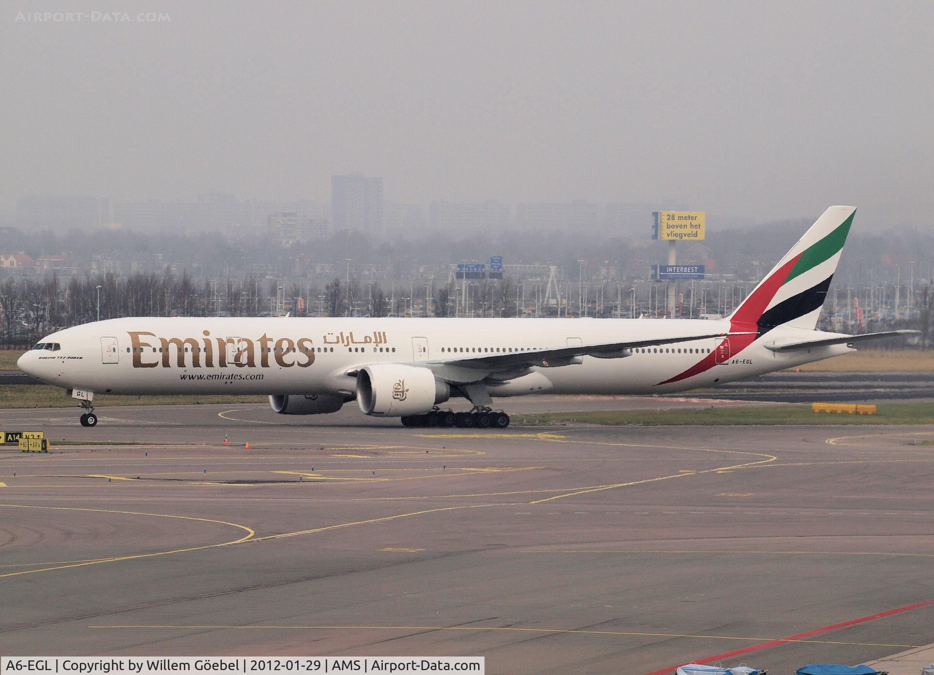A6-EGL, 2011 Boeing 777-31H/ER C/N 41072, Taxi to the gate of Schiphol Airport