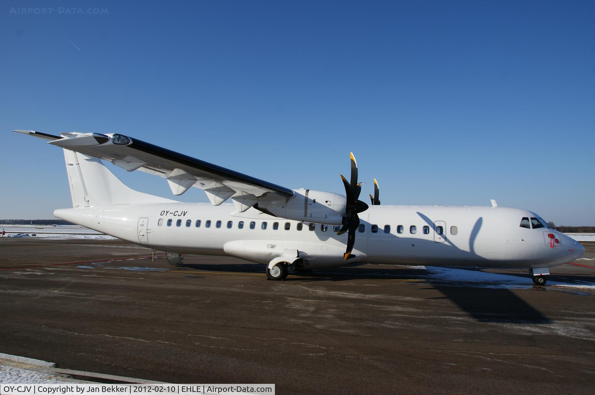 OY-CJV, 2011 ATR 72-212A C/N 986, On the ramp at Lelystad Airport. Probably to get a new livery by QAPS.