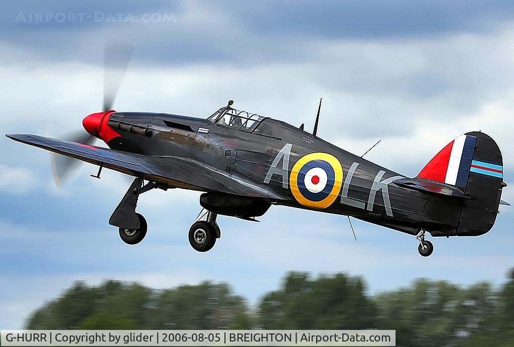 G-HURR, 1942 Hawker (CCF) Hurricane Mk12 C/N 52024, Sadly both lost in an accident at Shoreham