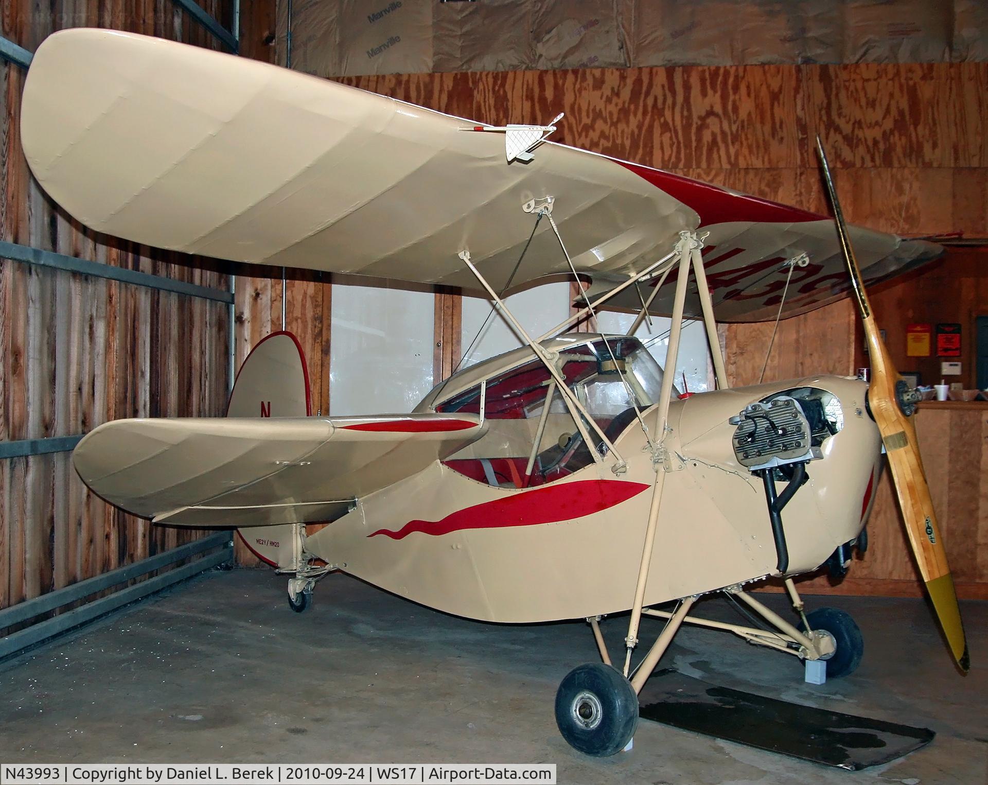 N43993, 1945 Mignet Easton ME-2-Y C/N 2, This cutie was built by the designer himself, Henri Mignet, in 1937.  It was restored and flown by Frank Eaton in 1946 before coming to the museum.