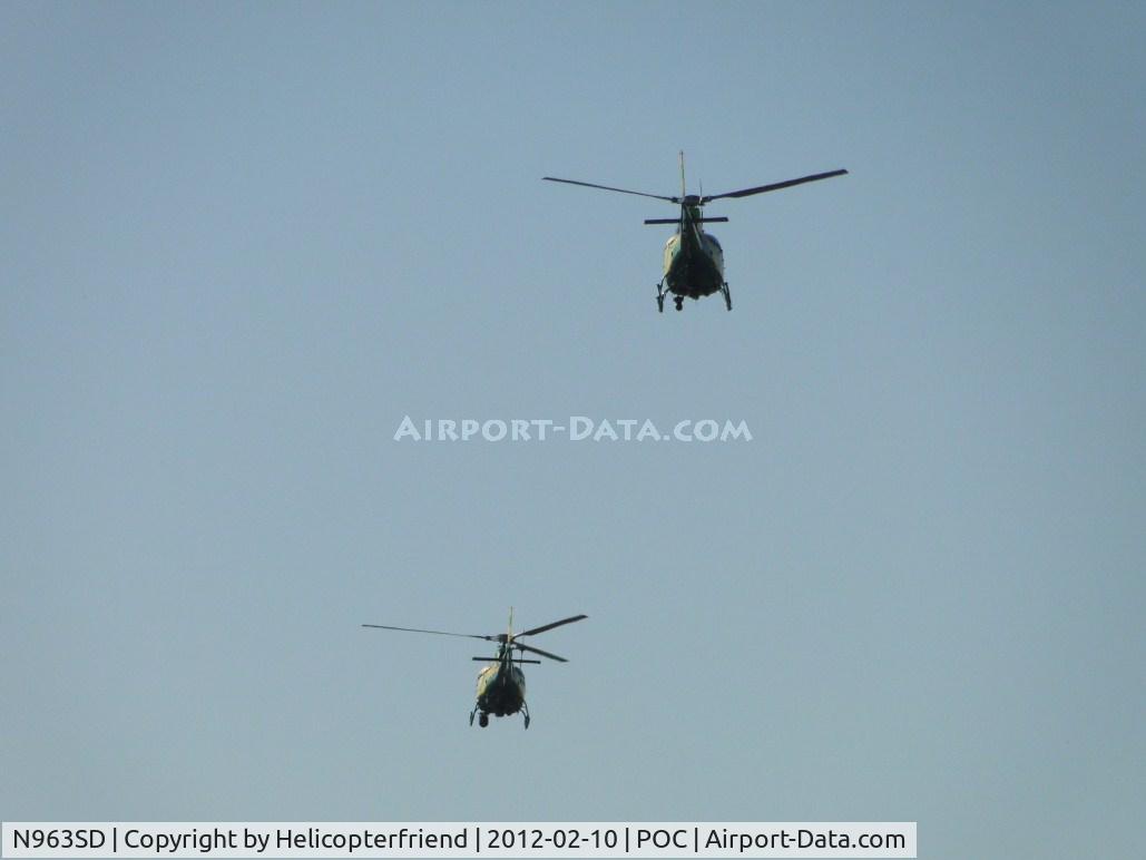 N963SD, 2002 Eurocopter AS-350B-2 Ecureuil Ecureuil C/N 3579, N963SD leading the way westbound waiting for N954LA to catch up before heading south