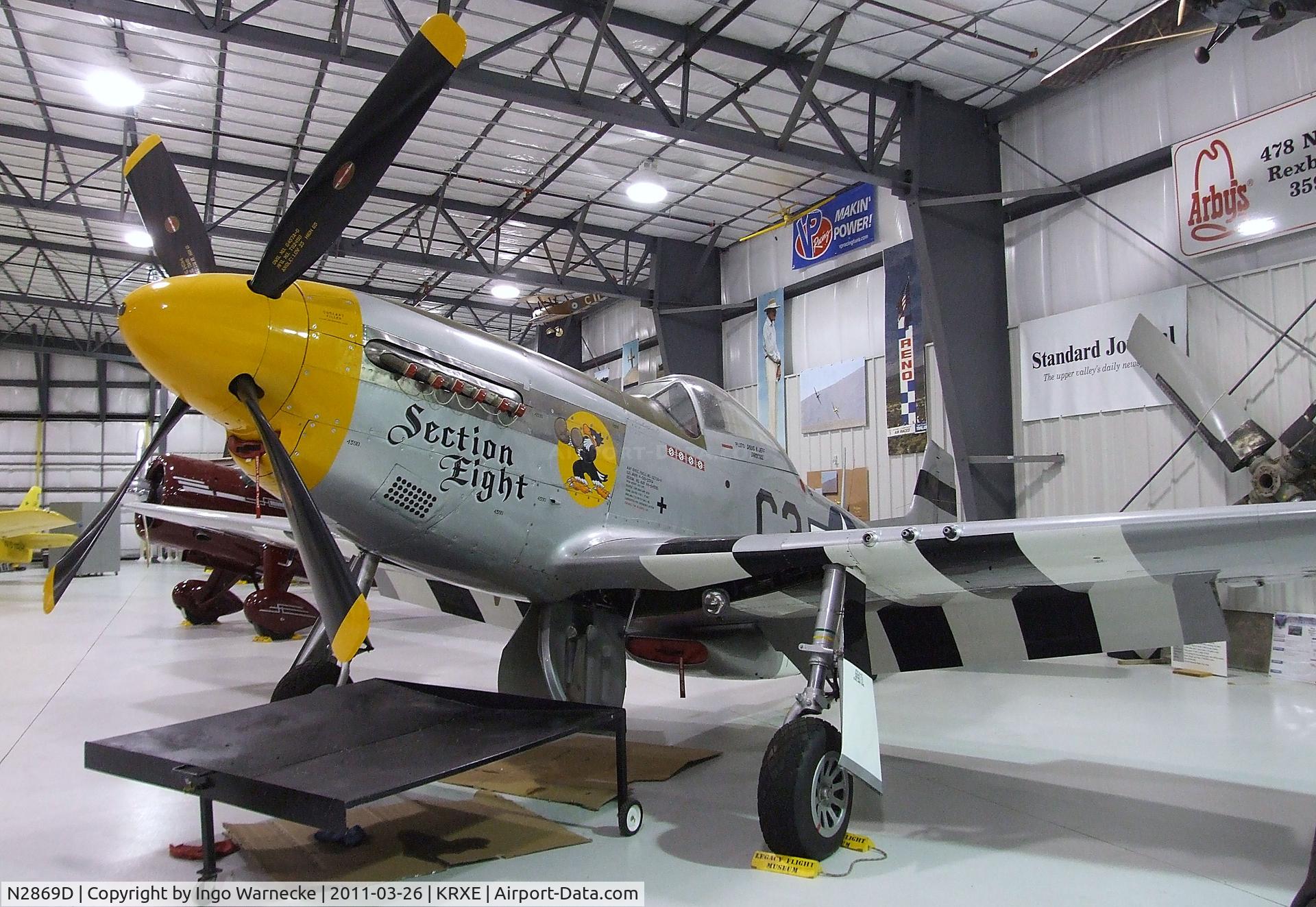 N2869D, 1944 North American P-51D Mustang C/N 124-44246 (44-84390), North American P-51D Mustang at the Legacy Flight Museum, Rexburg ID