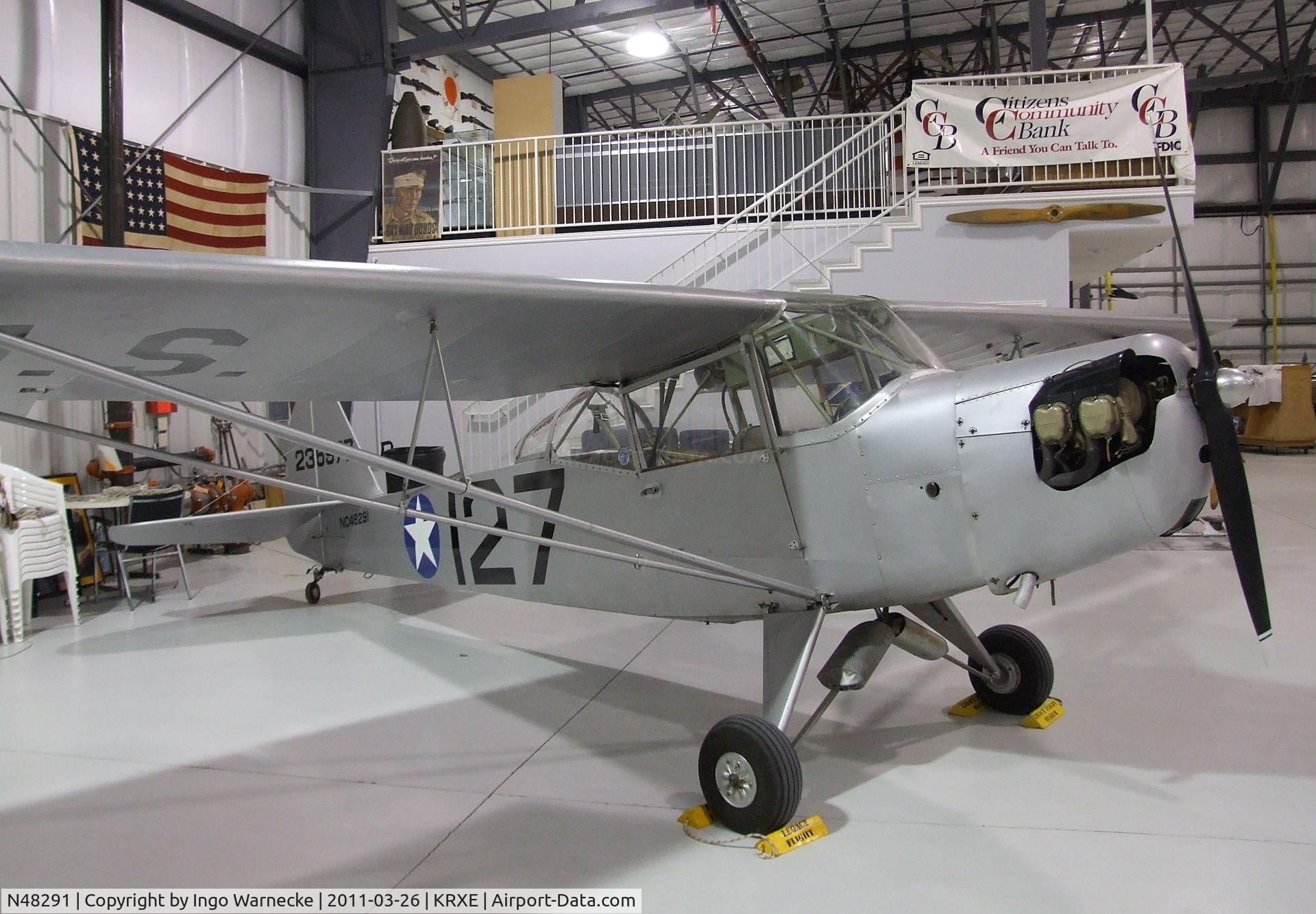 N48291, 1942 Taylorcraft DCO-65 C/N 4438, Taylorcraft DCO-65 (L-2) at the Legacy Flight Museum, Rexburg ID