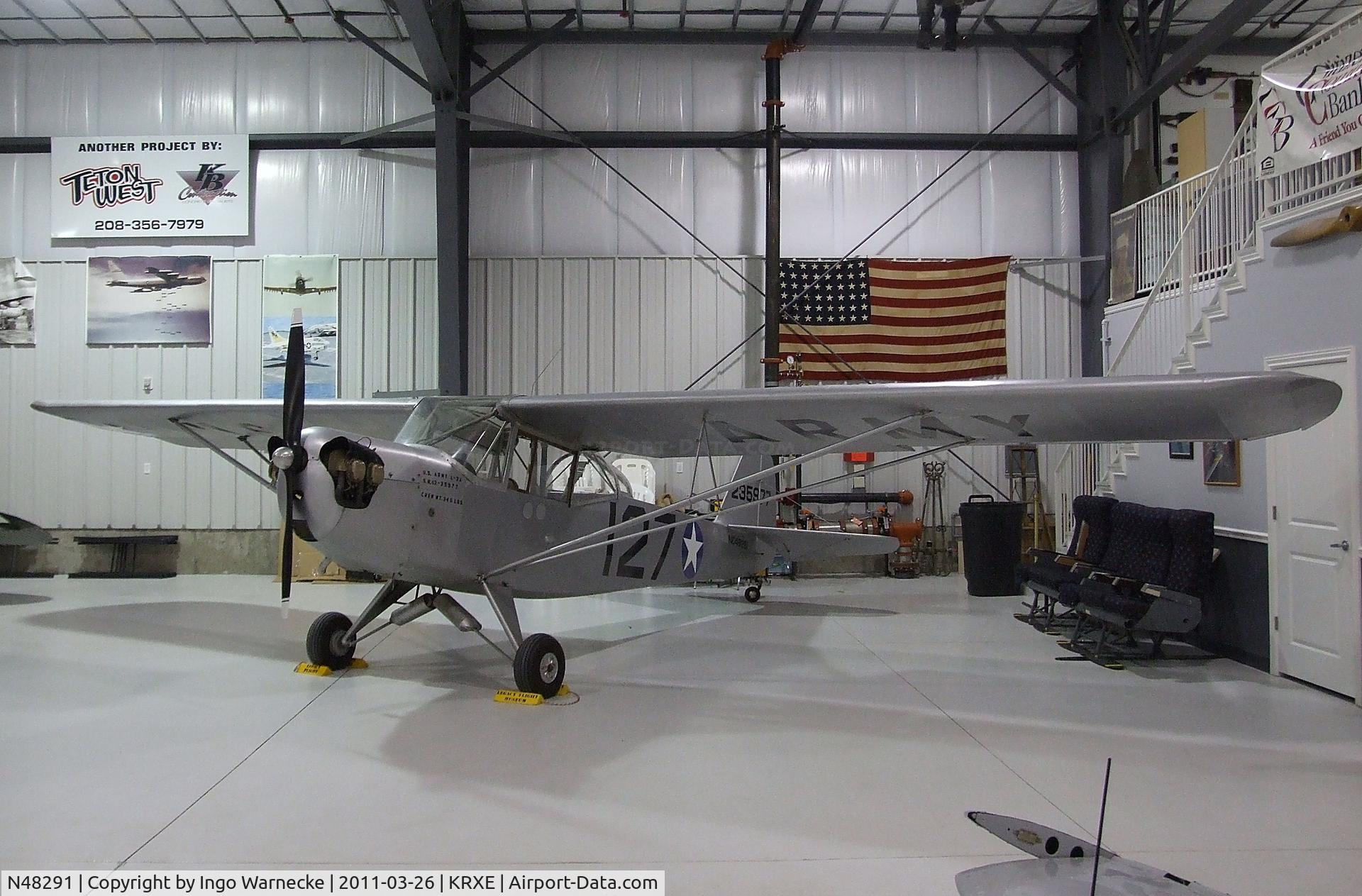 N48291, 1942 Taylorcraft DCO-65 C/N 4438, Taylorcraft DCO-65 (L-2) at the Legacy Flight Museum, Rexburg ID