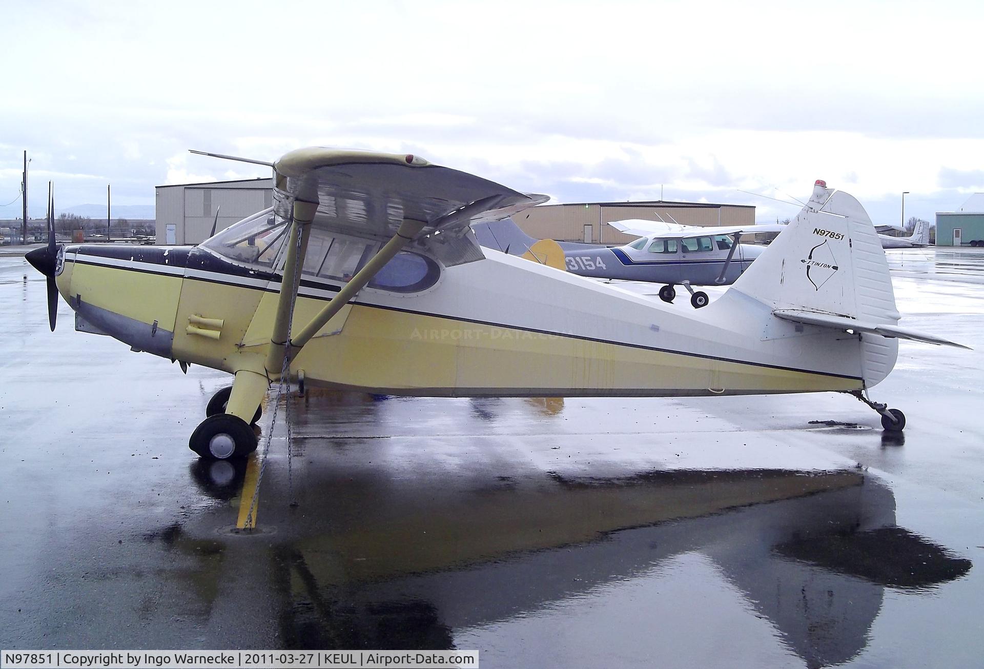 N97851, 1946 Stinson 108-1 Voyager C/N 108-851, Stinson 108-1 Voyager at Caldwell Industrial airport, Caldwell ID
