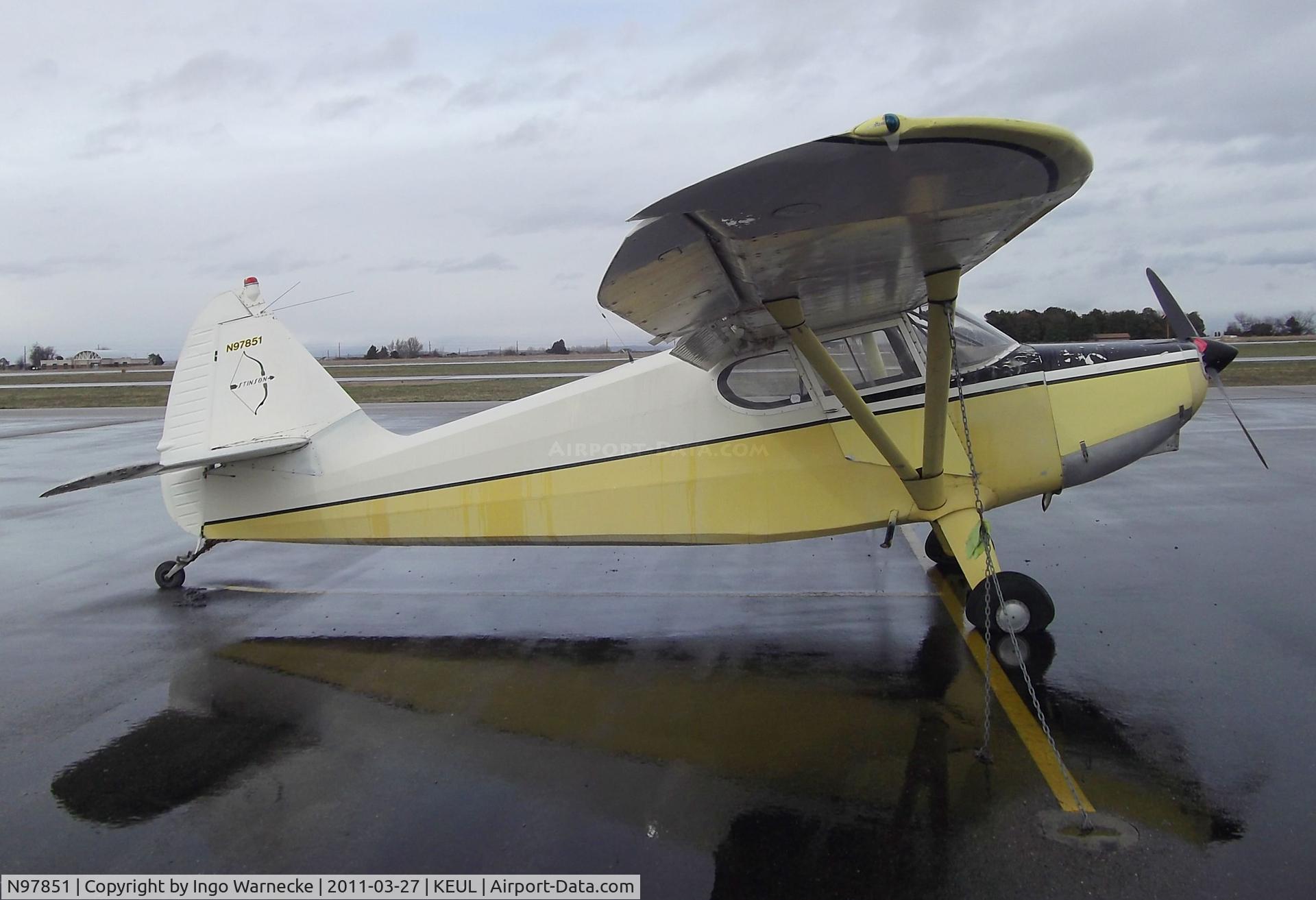 N97851, 1946 Stinson 108-1 Voyager C/N 108-851, Stinson 108-1 Voyager at Caldwell Industrial airport, Caldwell ID
