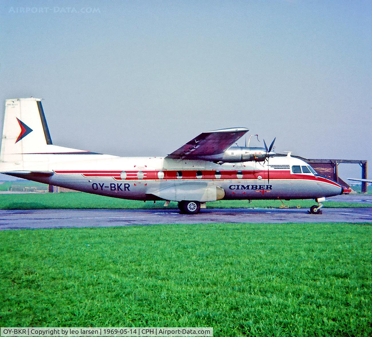 OY-BKR, 1968 Nord 262A-27 C/N 47, Copenhagen Kastrup 14.5.69