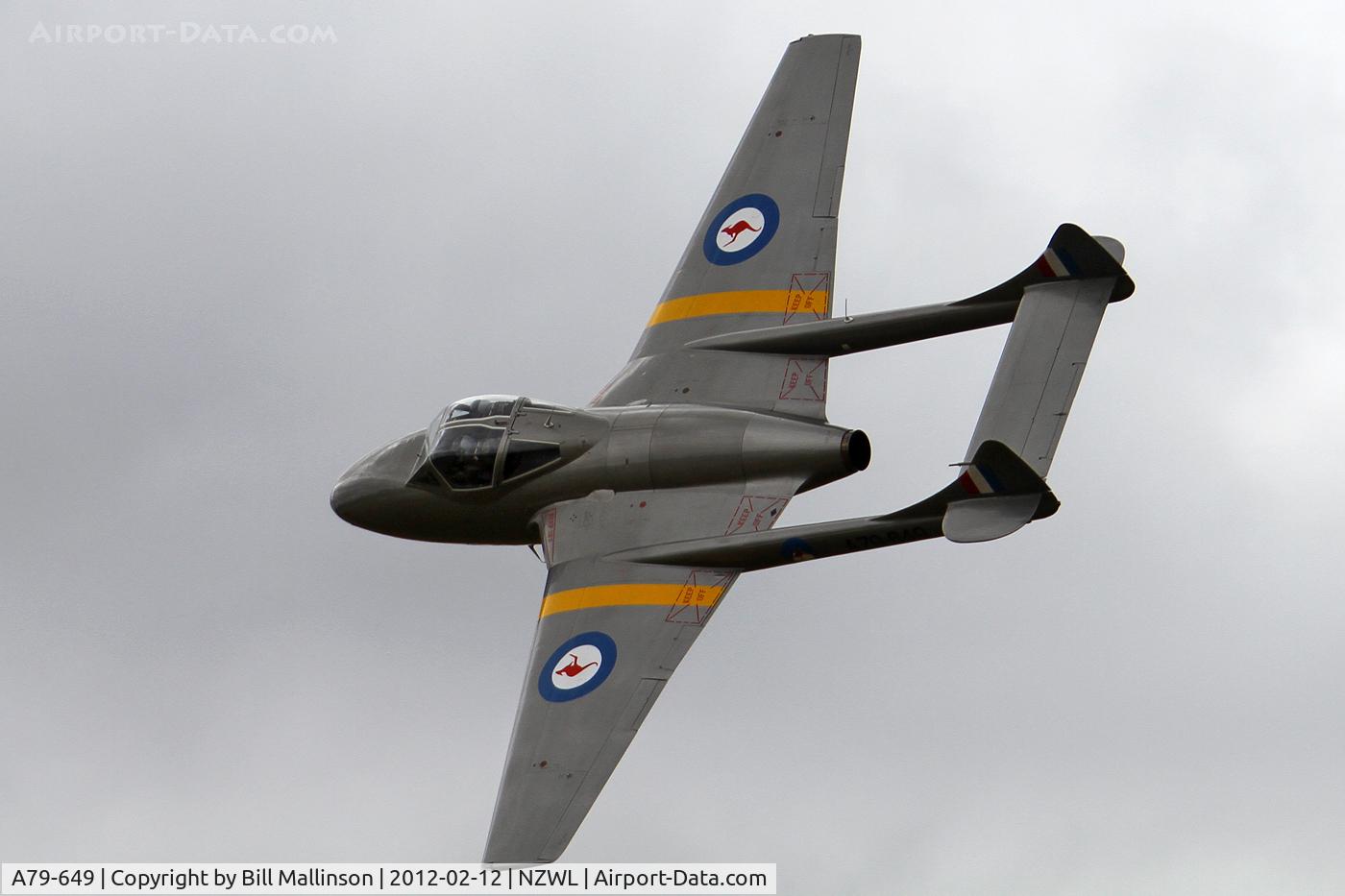 A79-649, 1951 De Havilland Australia DH-115 Vampire T.35 C/N DHA4171, on the NZ Civil Aviation Register as ZK-VAM