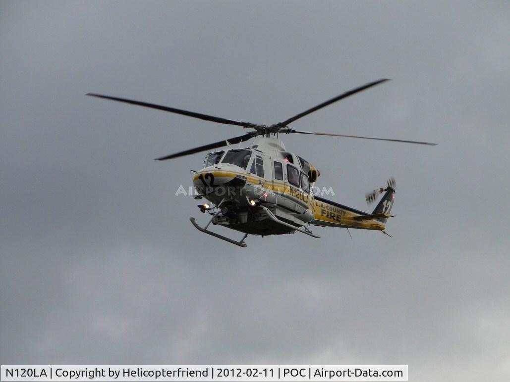 N120LA, 2007 Bell 412EP C/N 36455, On final over taxiway Sierra for LA County Air Ops helipad #2