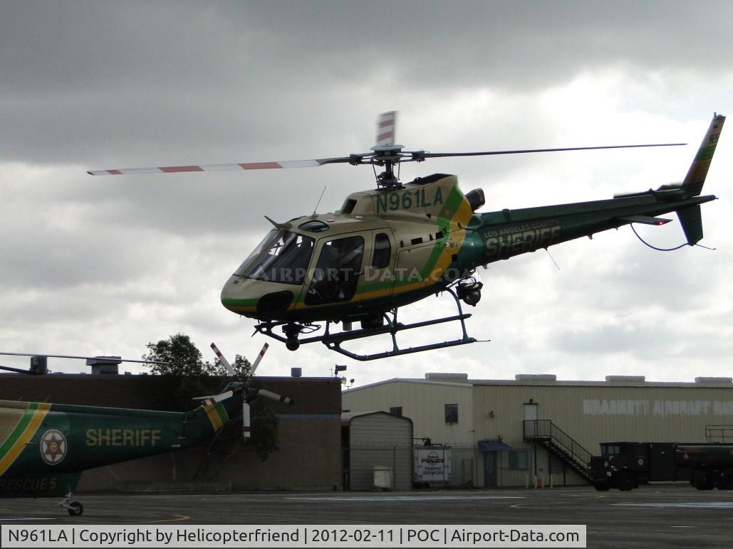 N961LA, 2011 Eurocopter AS-350B-2 Ecureuil Ecureuil C/N 7129, Nose down, adding power for lift and heading west