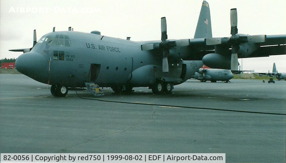 82-0056, 1982 Lockheed C-130H Hercules C/N 382-4971, Photograph by Edwin van Opstal with permission. Scanned from a color print.