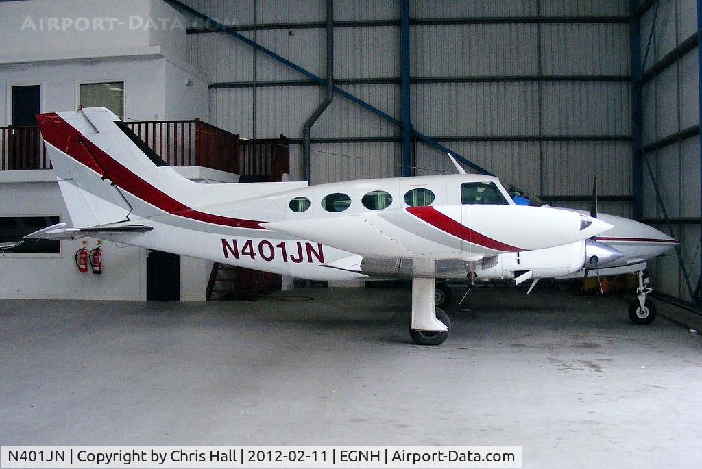 N401JN, 1967 Cessna 401 C/N 401-0166, inside the Silverstar Maintenance services hangar