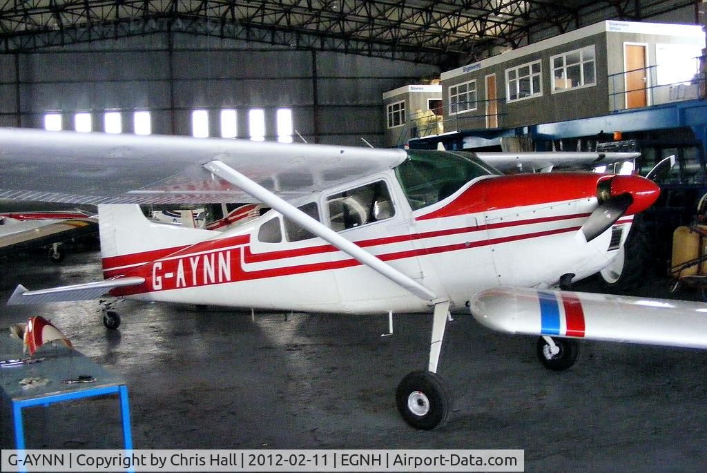 G-AYNN, 1962 Cessna 185B Skywagon C/N 185-0518, inside the Blackpool Air Centre hangar