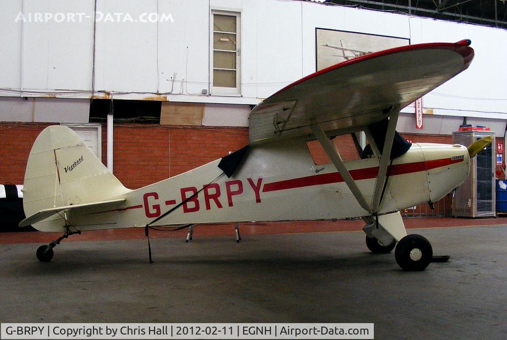 G-BRPY, 1948 Piper PA-15 Vagabond Vagabond C/N 15-141, inside the Westair hangar