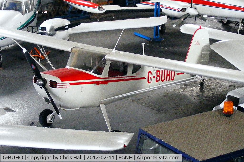 G-BUHO, 1948 Cessna 140 C/N 14402, inside the Blackpool Air Centre hangar