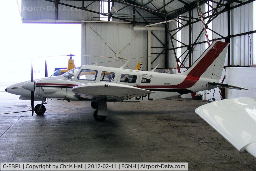 G-FBPL, 1973 Piper PA-34-200 Seneca C/N 34-7450056, inside the Fly Blackpool hangar