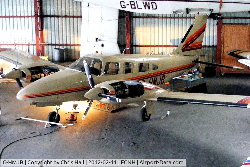 G-HMJB, 1981 Piper PA-34-220T C/N 34-8133040, inside the Blackpool Air Centre hangar