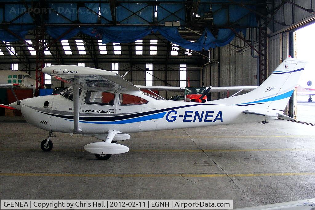 G-ENEA, 1971 Cessna 182P Skylane C/N 182-60895, inside the Fly Blackpool hangar