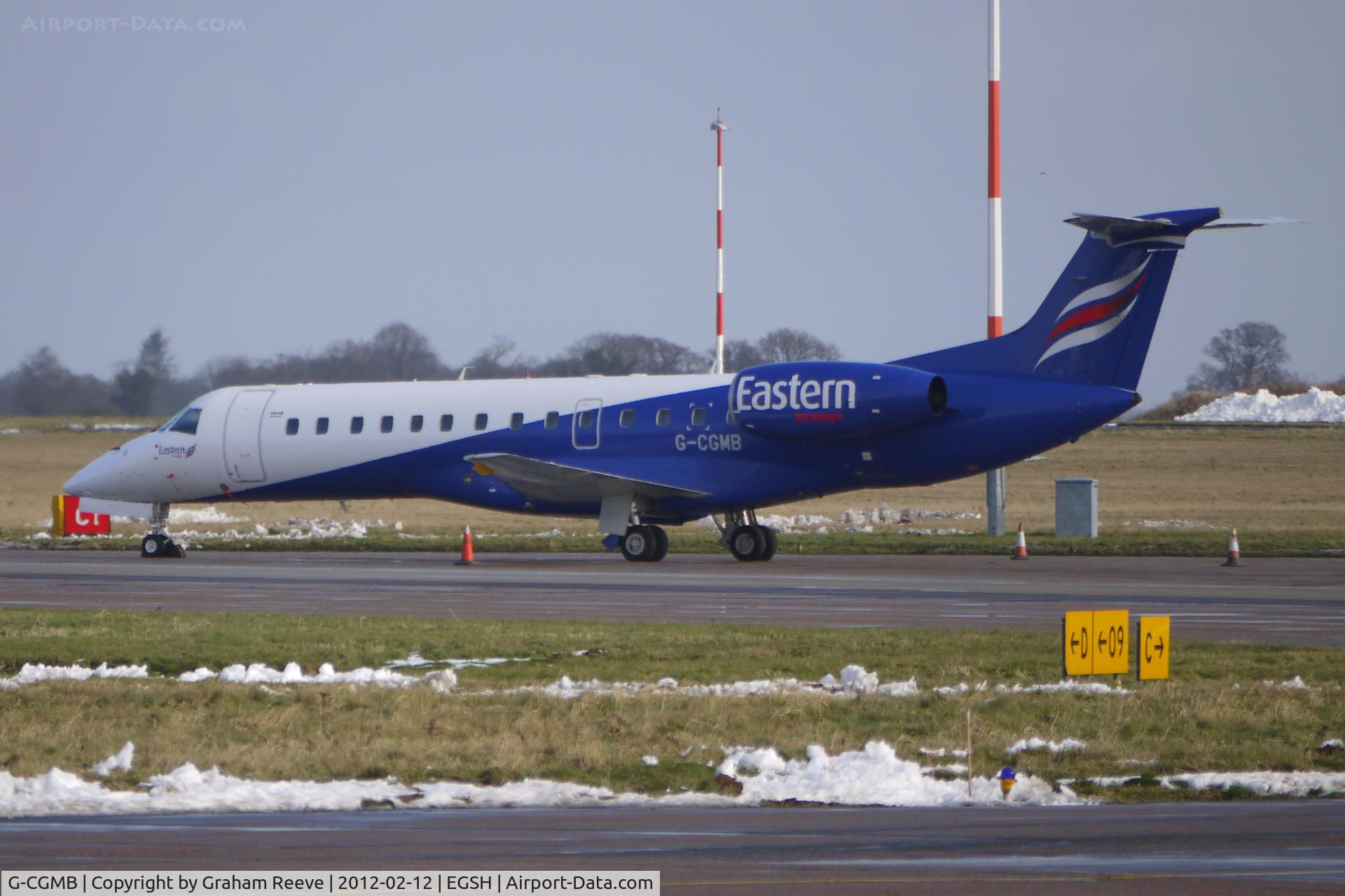 G-CGMB, 2000 Embraer ERJ-135ER (EMB-135ER) C/N 145189, Parked at Norwich.