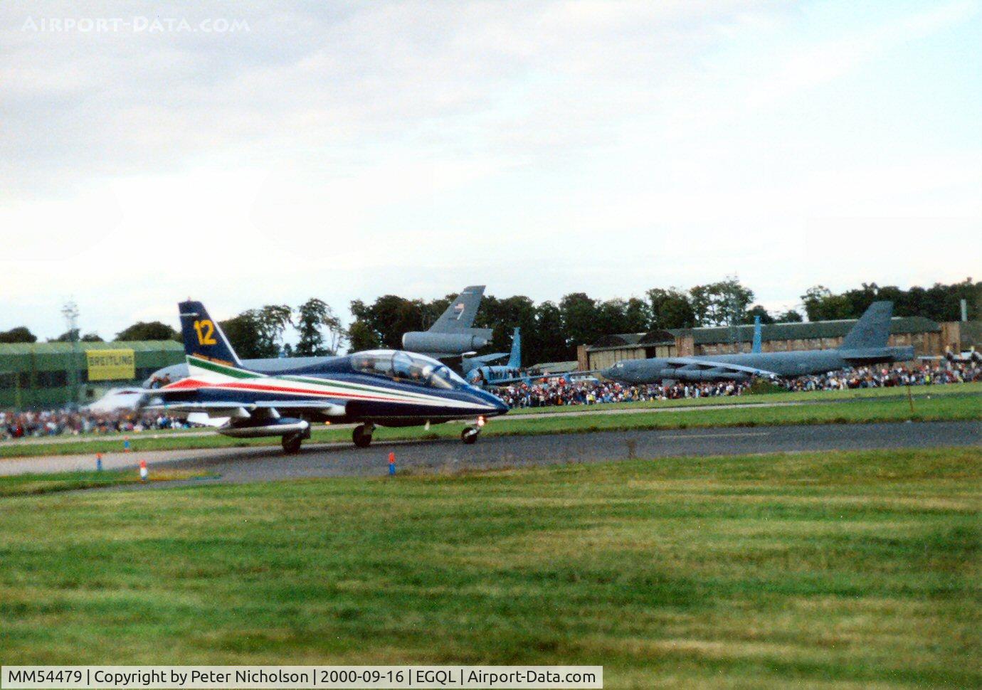 MM54479, Aermacchi MB-339PAN C/N 6674/069/AD008, Aircraft number 12 of the Frecce Tricolori aerobatic display team at the 2000 RAF Leuchars Airshow.