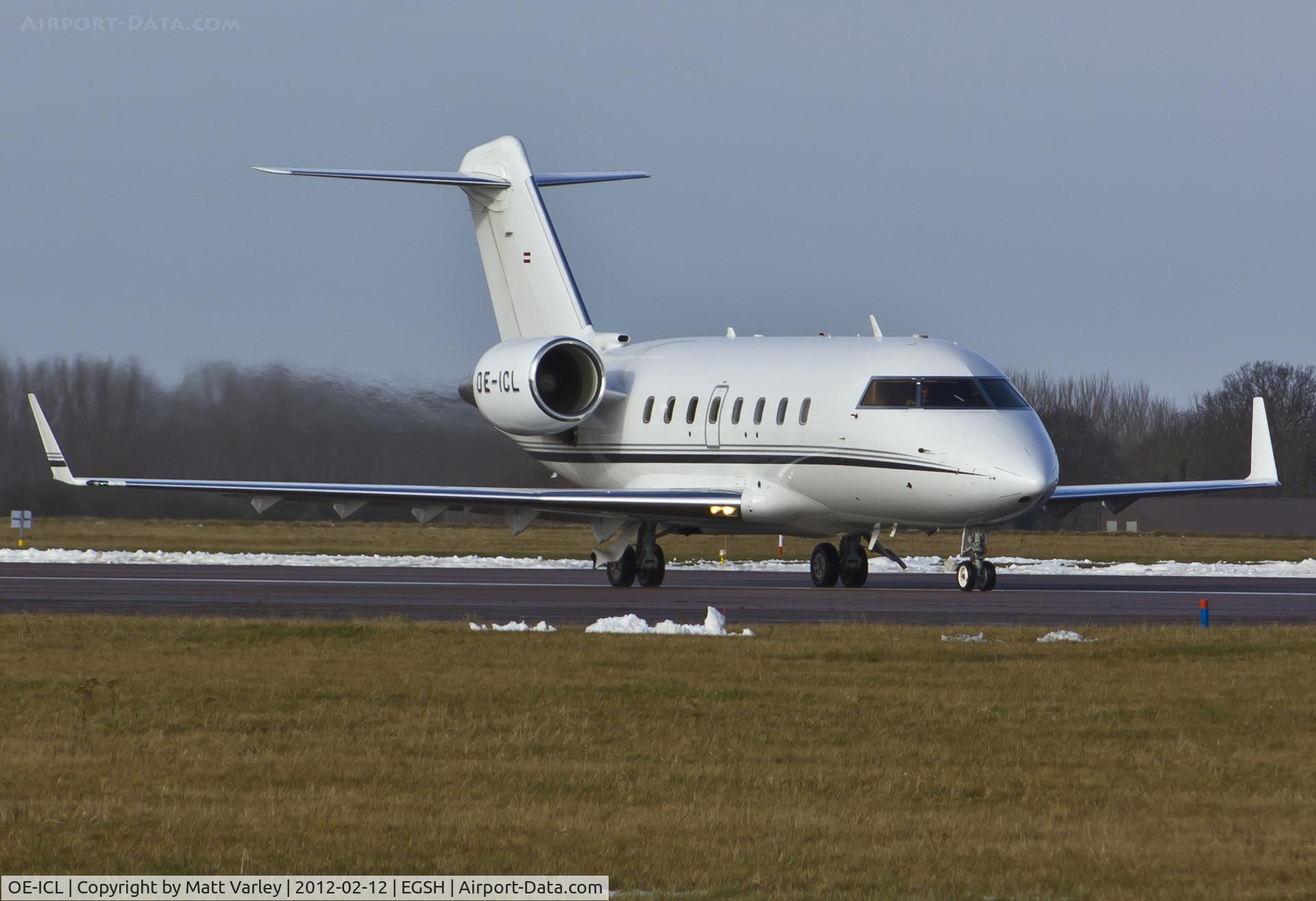 OE-ICL, Canadair Challenger 604 (CL-600-2B16) C/N 5654, Back tracking to RWY 27 for departure from EGSH
