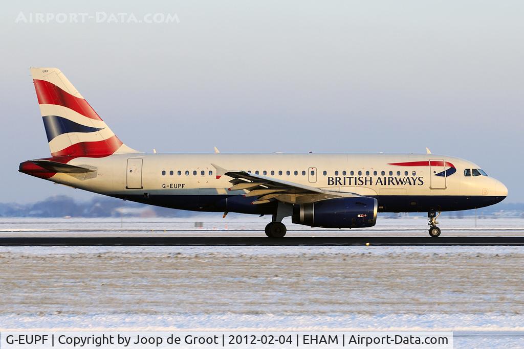 G-EUPF, 2000 Airbus A319-131 C/N 1197, nice late afternoon horizontal sun light.