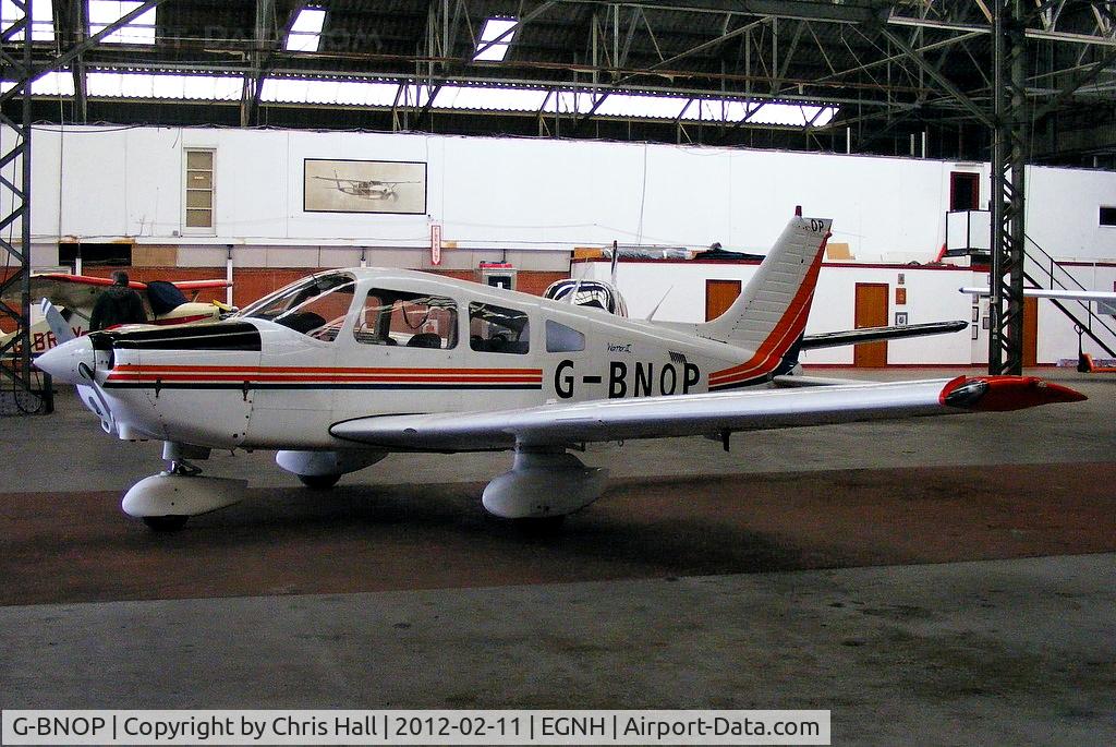 G-BNOP, 1987 Piper PA-28-161 Cherokee Warrior II C/N 2816027, inside the Westair hangar