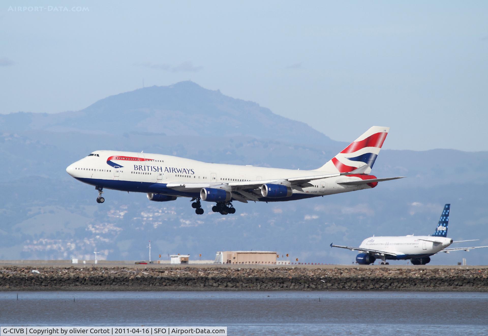 G-CIVB, 1994 Boeing 747-436 C/N 25811, landing at San Francisco