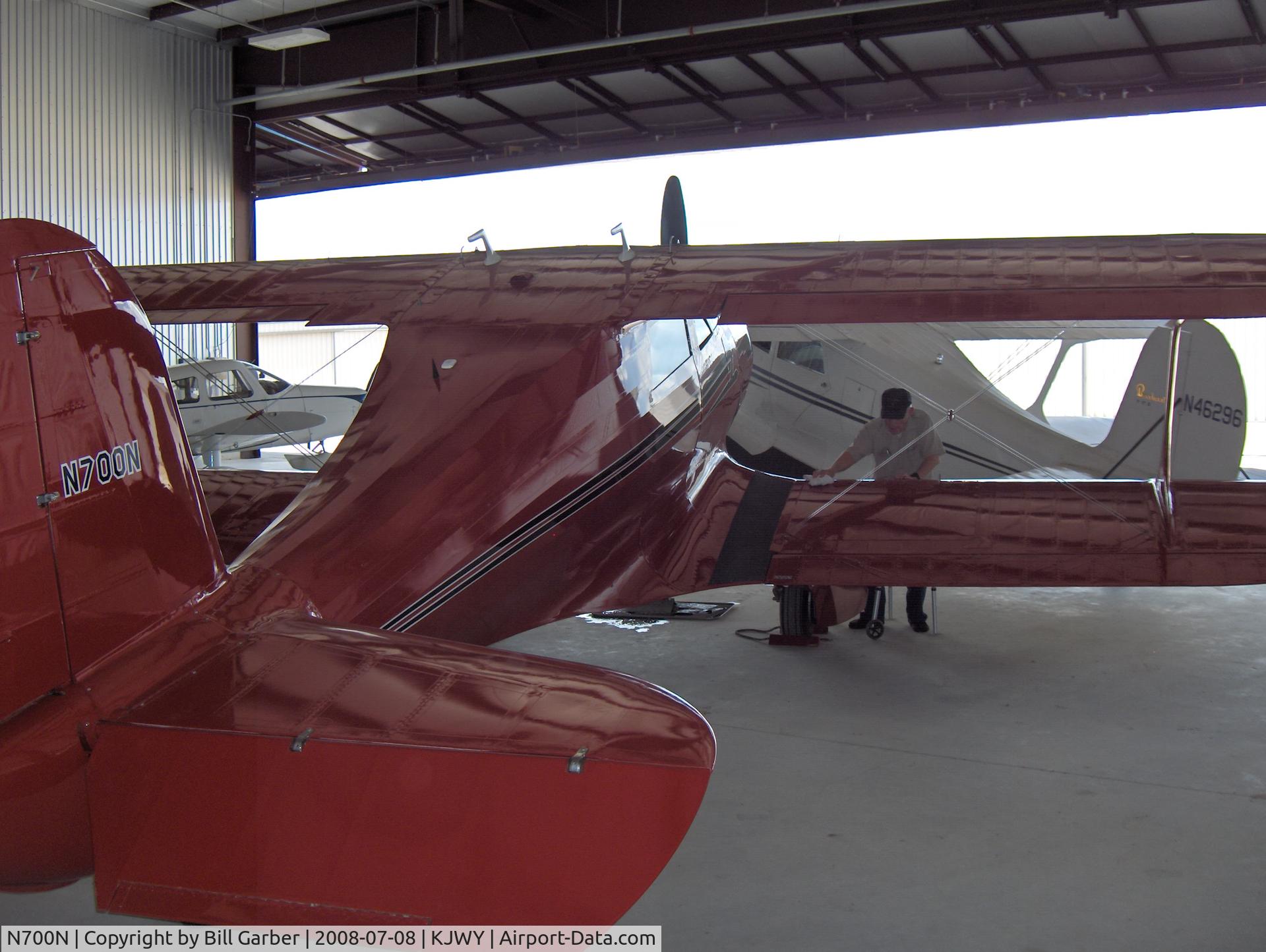 N700N, 1949 Beech G17S C/N B-19, Previous owner, John Hart Thompson, dusting off 