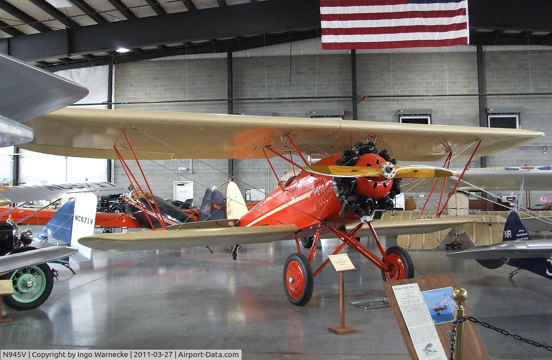 N945V, 1929 Bird A C/N 1046, Brunner-Winkle Bird A at the Western Antique Aeroplane and Automobile Museum, Hood River OR