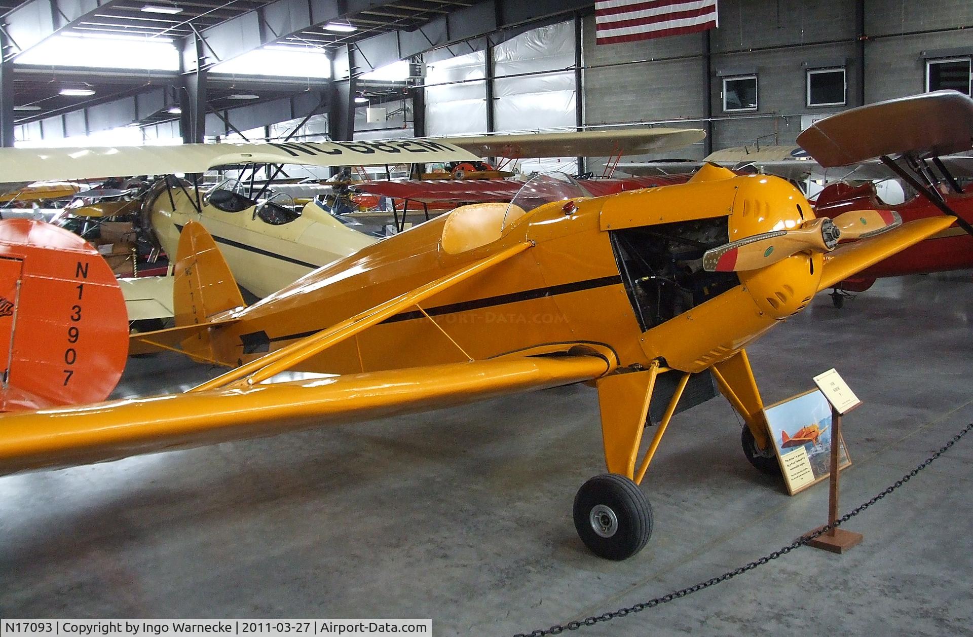 N17093, 1936 Arrow F C/N 13, Arrow Sport F at the Western Antique Aeroplane and Automobile Museum, Hood River OR