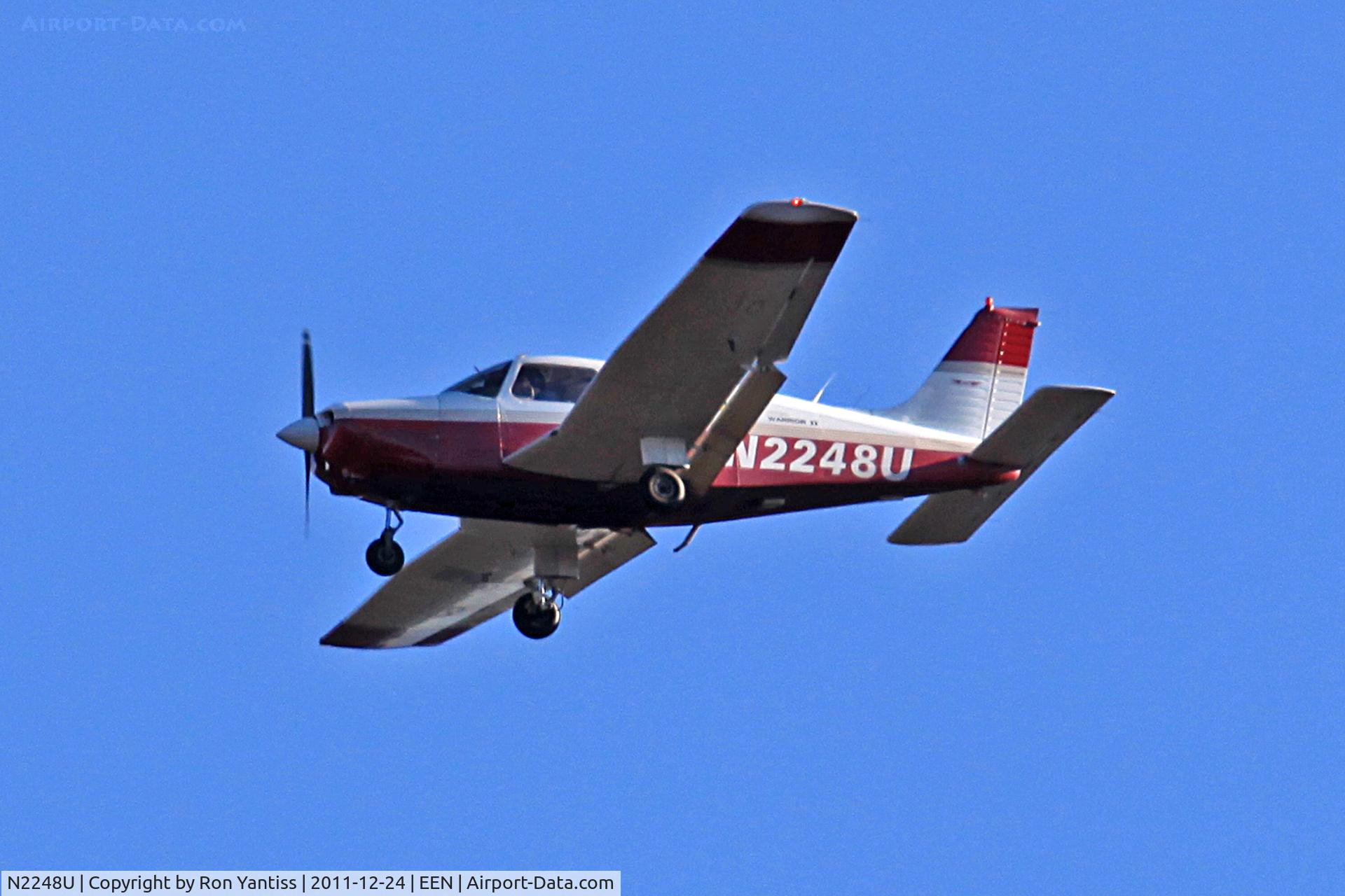 N2248U, 1979 Piper PA-28-161 C/N 28-7916316, Straight in final for runway 02, Dillant-Hopkins Airport, Keene, NH