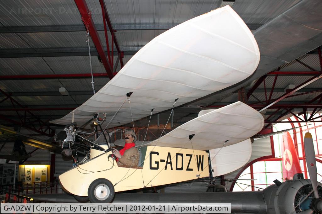 G-ADZW, Mignet HM.14 Pou-du-Ciel C/N Not found G-ADZW, BAPC253 (G-ADZW), Mignet HM.14 FLYING FLEA, c/n: BAPC253 at Solent Sky Museum , Southampton
