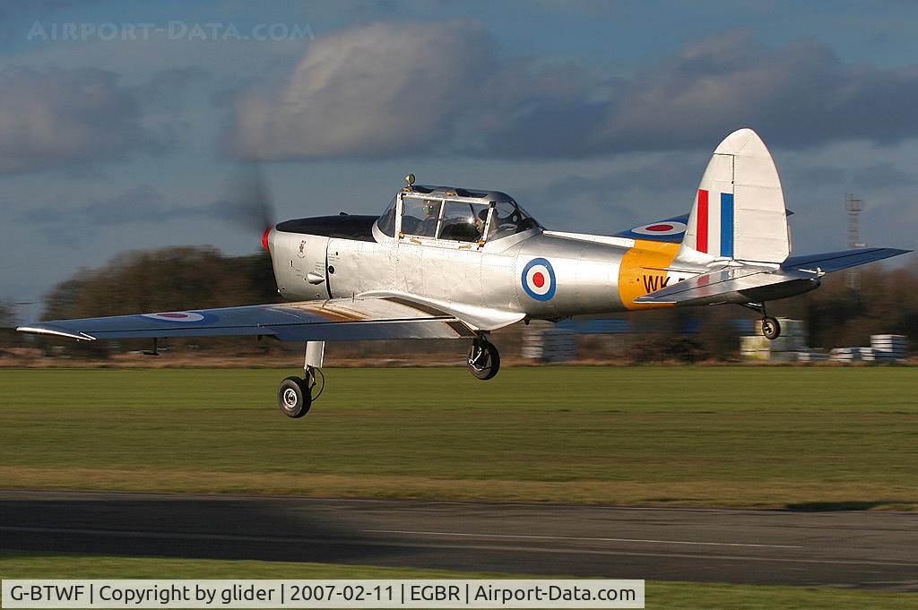 G-BTWF, 1951 De Havilland DHC-1 Chipmunk T.10 C/N C1/0564, Taking off in some weak winter sunshine!