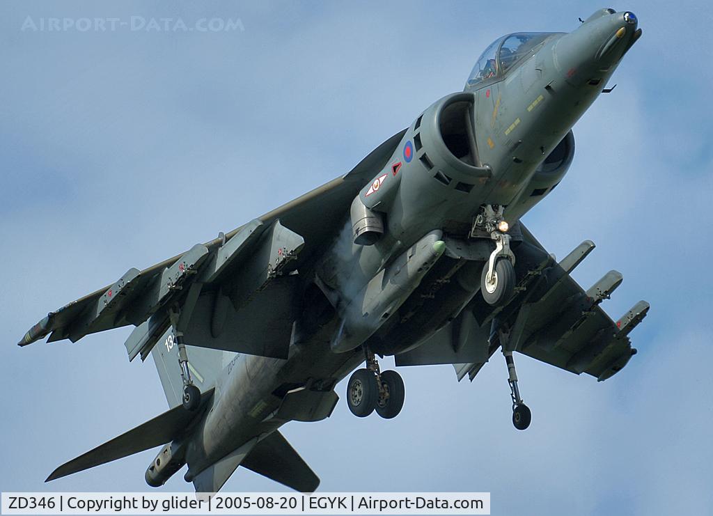 ZD346, 1988 British Aerospace Harrier GR.7A C/N P13, Nothing on the pylons!!