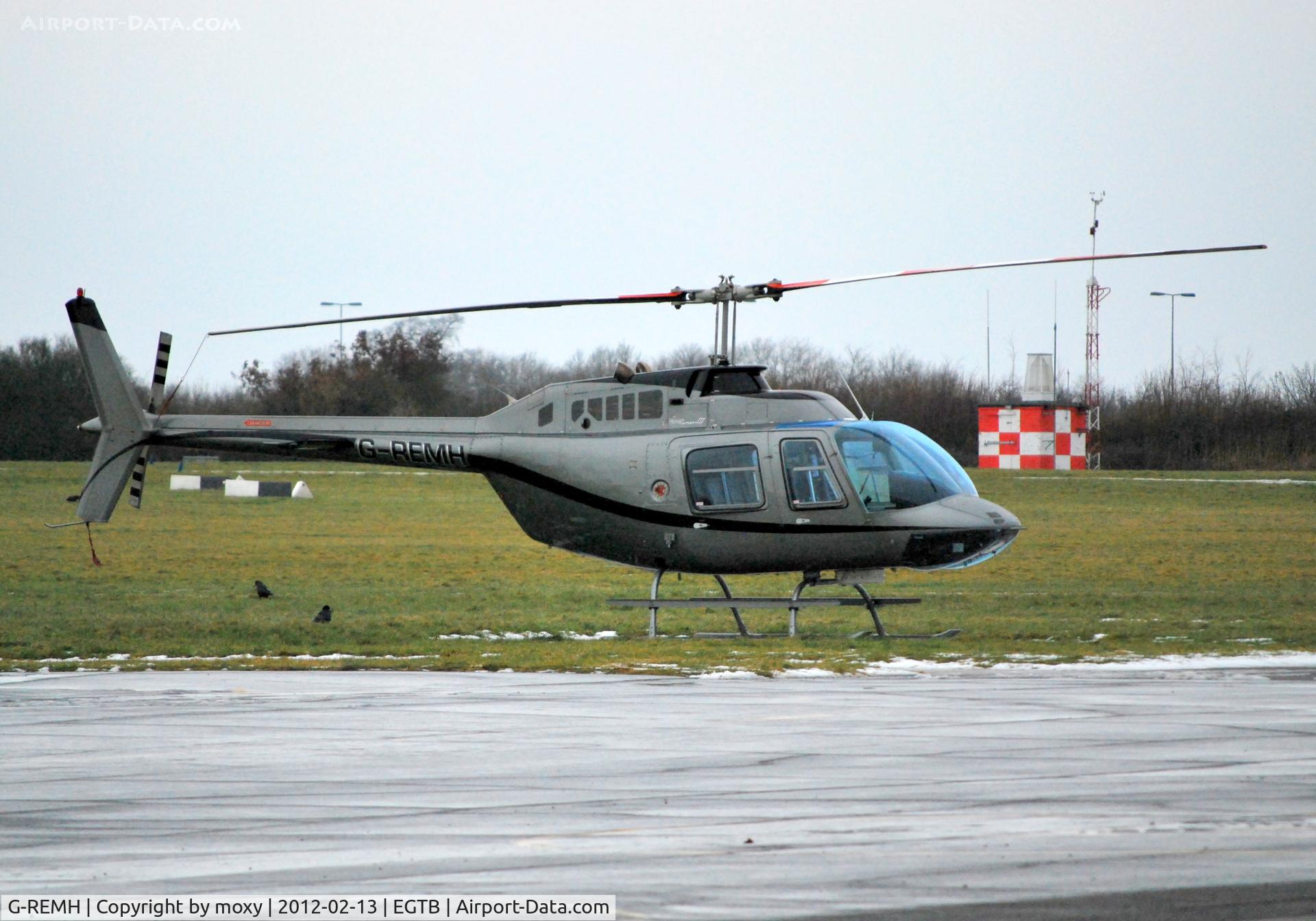 G-REMH, 2007 Bell 206B JetRanger III C/N 4626, Bell Jet Ranger III at a wet miserable Wycombe Air Park. Ex N65560