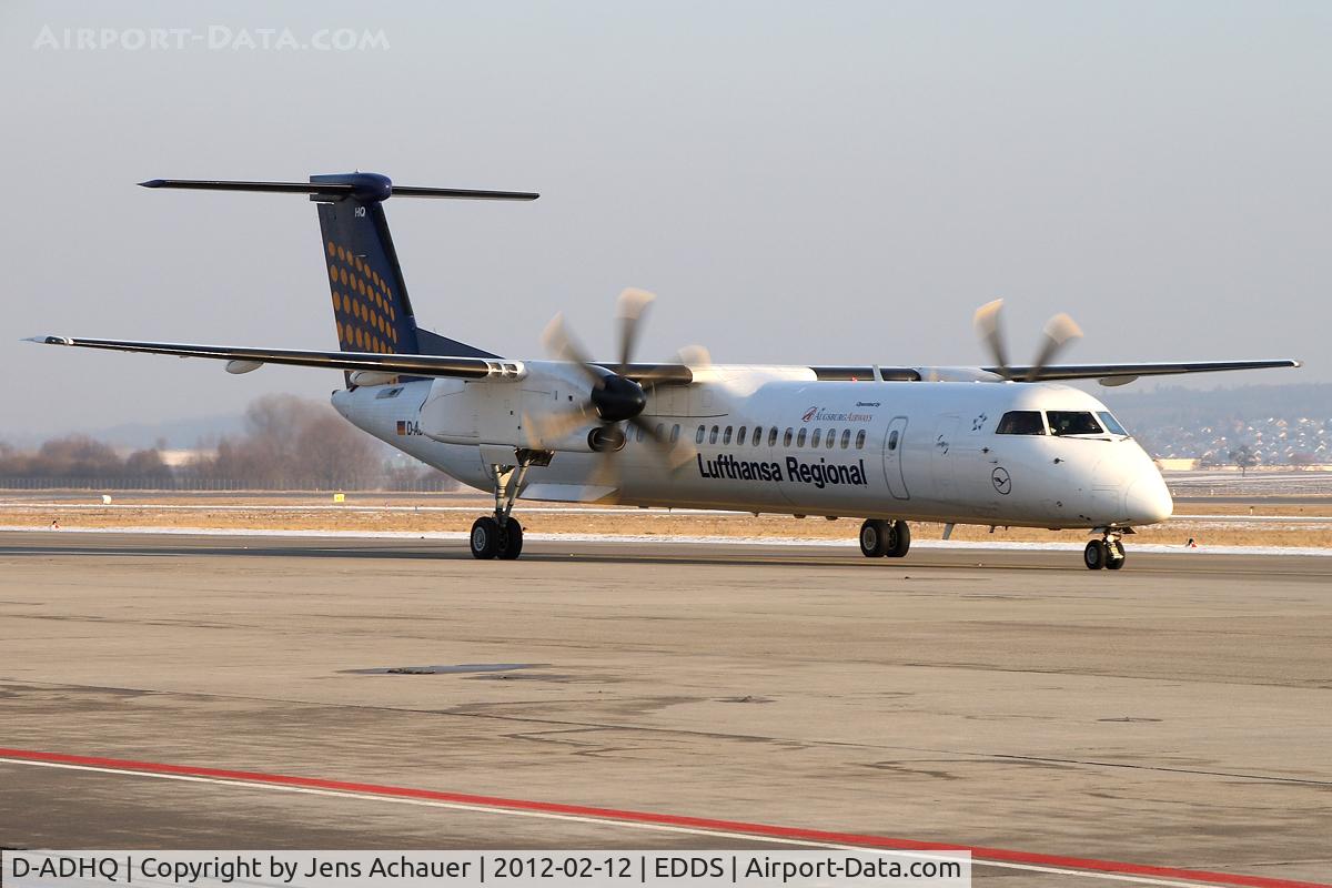 D-ADHQ, 2000 De Havilland Canada DHC-8-402 Dash 8 C/N 4016, Taxing to gate