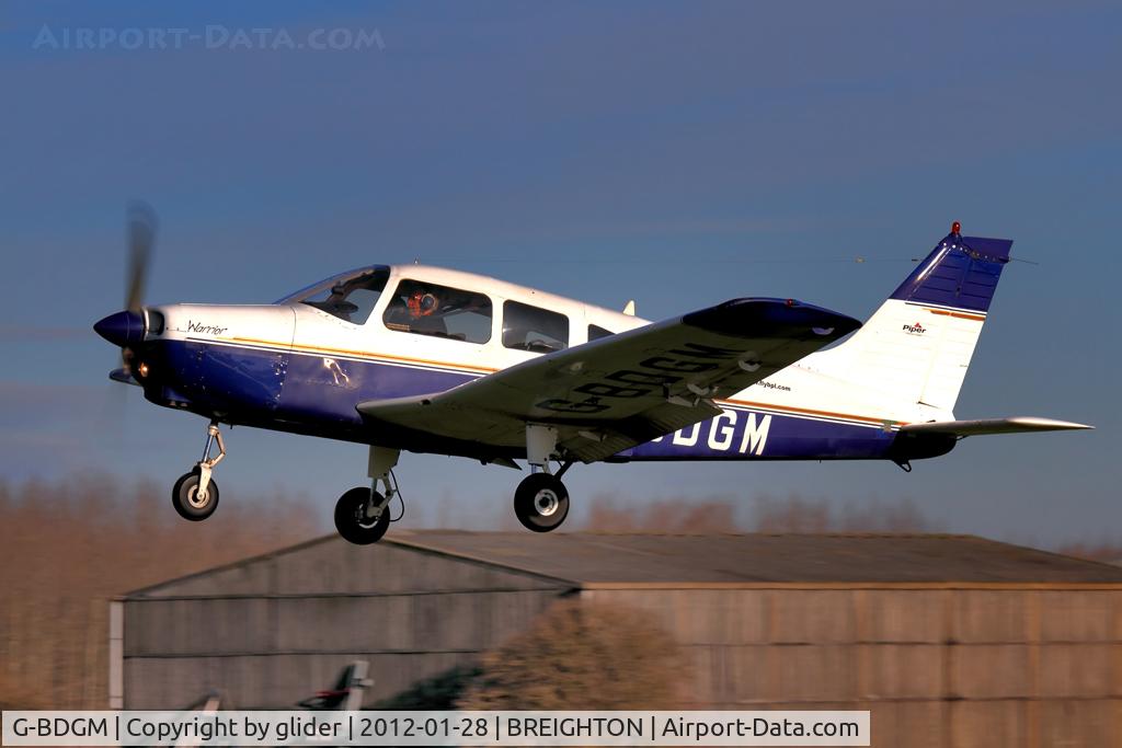 G-BDGM, 1974 Piper PA-28-151 Cherokee Warrior C/N 28-7415165, Local getting airborne