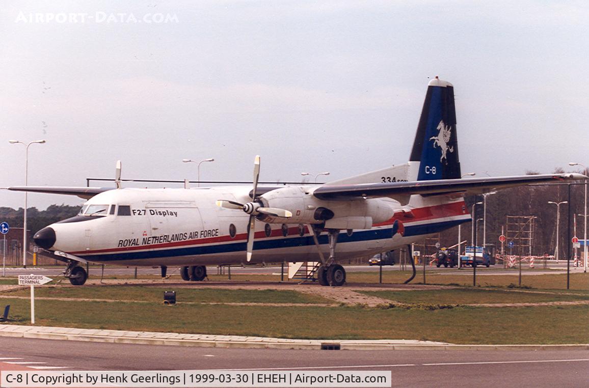 C-8, 1960 Fokker F-27-300M Troopship C/N 10158, Gate Guard Eindhoven AFB - March 1999