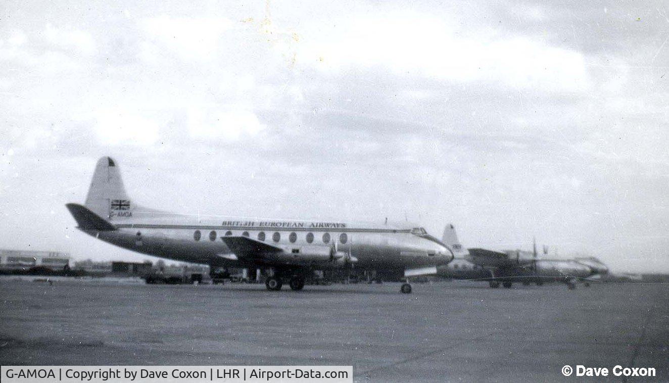 G-AMOA, 1953 Vickers Viscount 701 C/N 9, BEA Vickers Viscount at Heathrow in 1954