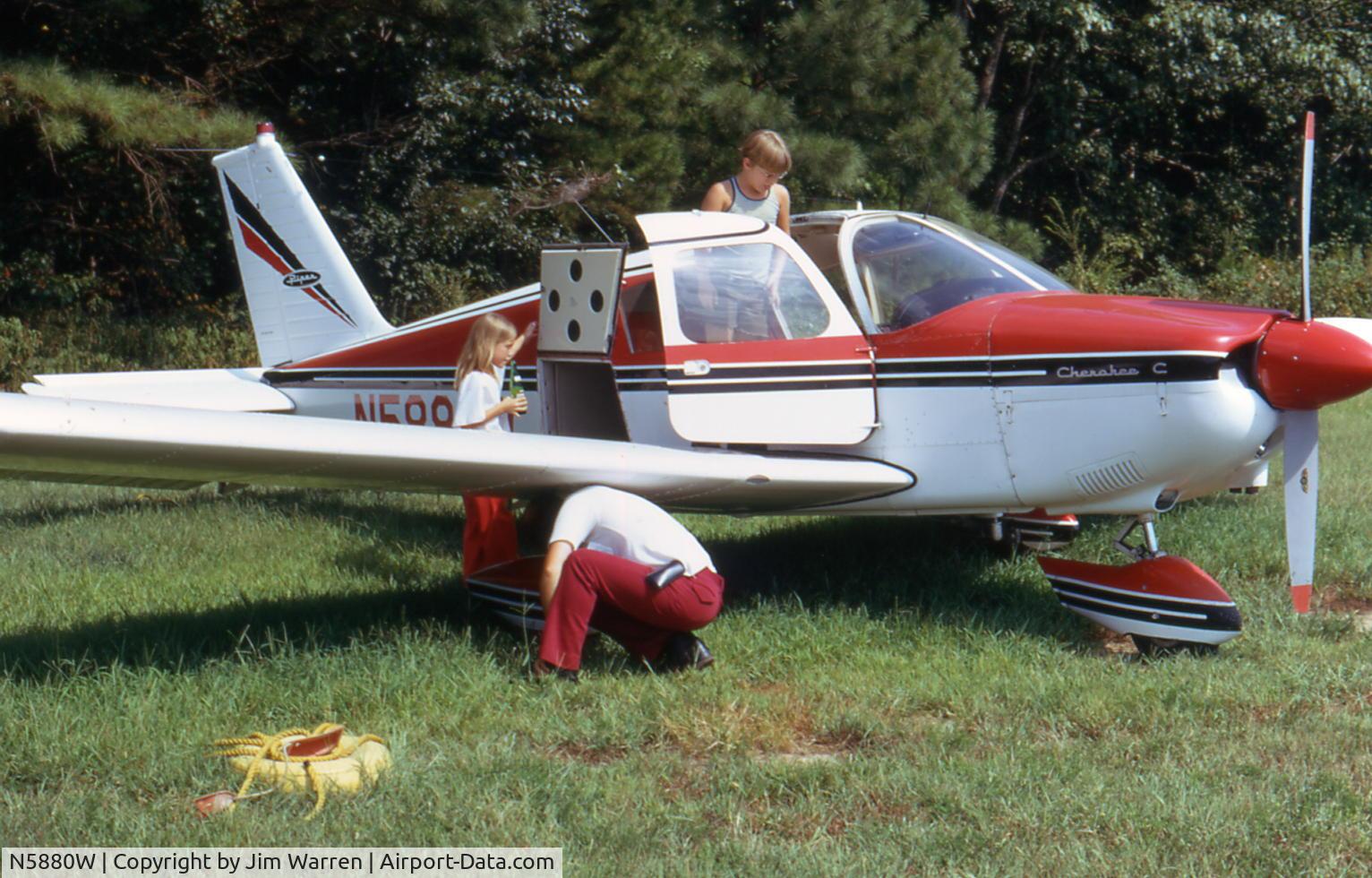 N5880W, 1965 Piper PA-28-160 Cherokee C/N 28-2570, My brother owned this airplane in 1973.  This photo was taken at the Delmar, Delaware dirt strip in 1973.