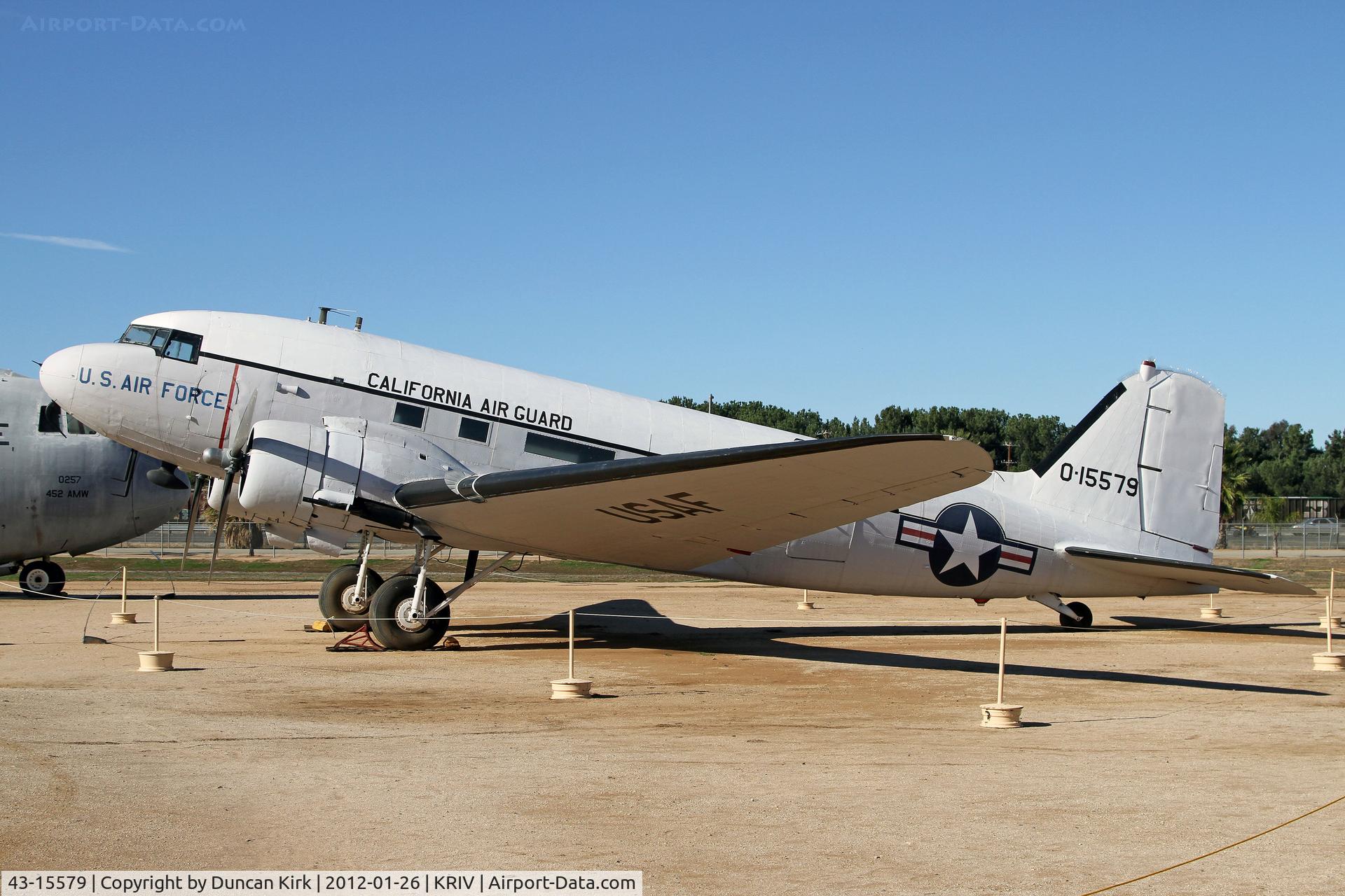 43-15579, 1943 Douglas VC-47A Skytrain C/N 20045, Nice winter short at March AFB