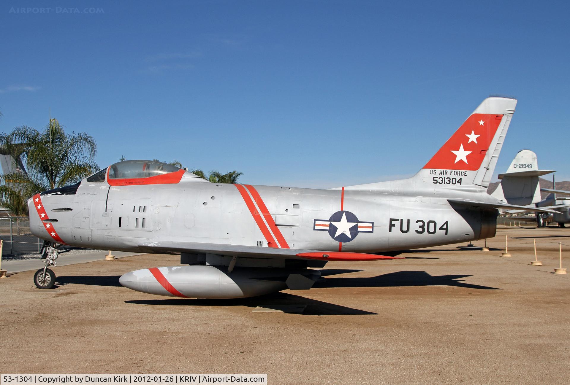 53-1304, 1955 North American F-86H Sabre C/N 203-76, Nicely spaced out museum