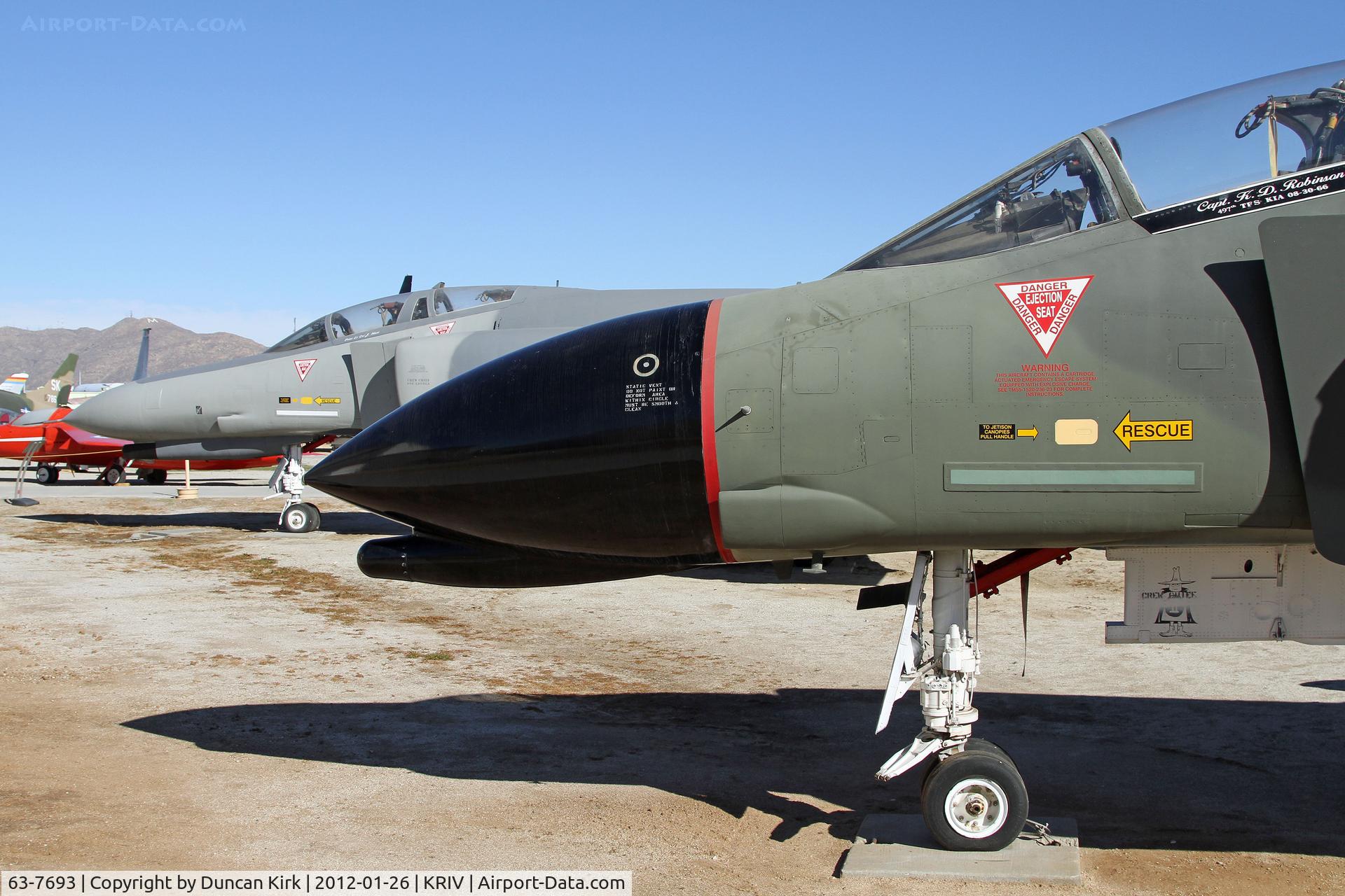 63-7693, 1963 McDonnell F-4C Phantom II C/N 828, Pair of Phantom noses at March AFB museum