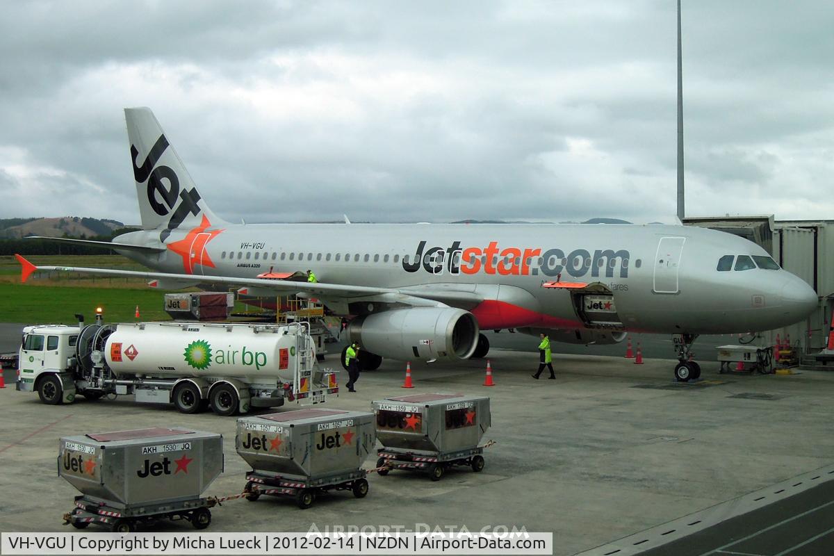 VH-VGU, 2010 Airbus A320-214 C/N 4245, just arrived in Dunedin