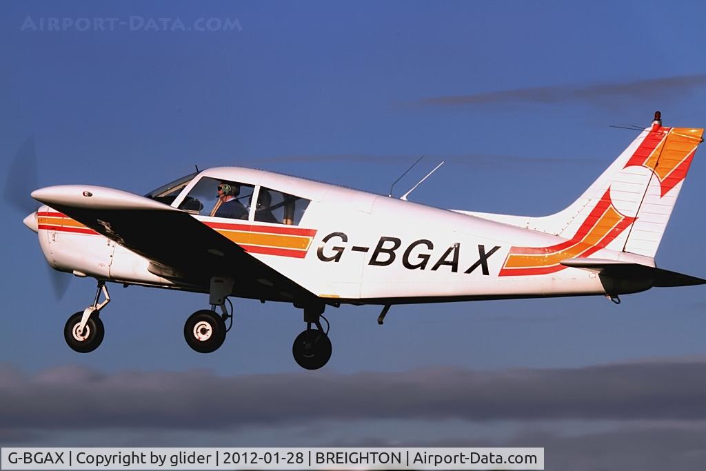 G-BGAX, 1973 Piper PA-28-140 Cherokee C/N 28-7325409, Departing to the west