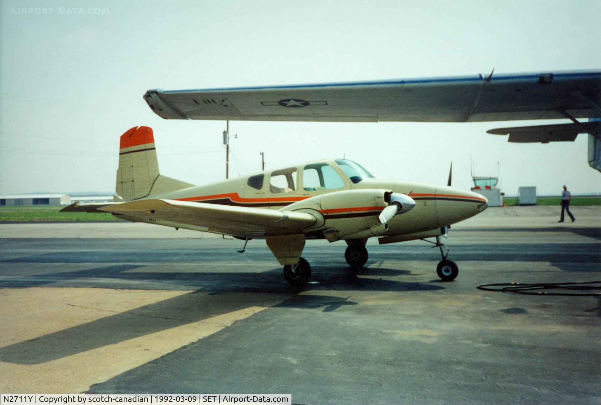 N2711Y, Beech 95 Travel Air C/N TD-36, Beech 95 Travel Air N2711Y at St. Charles County Smartt Airport, St. Charles, MO. In 1992 this airfield's FAA identifier was 3SZ.