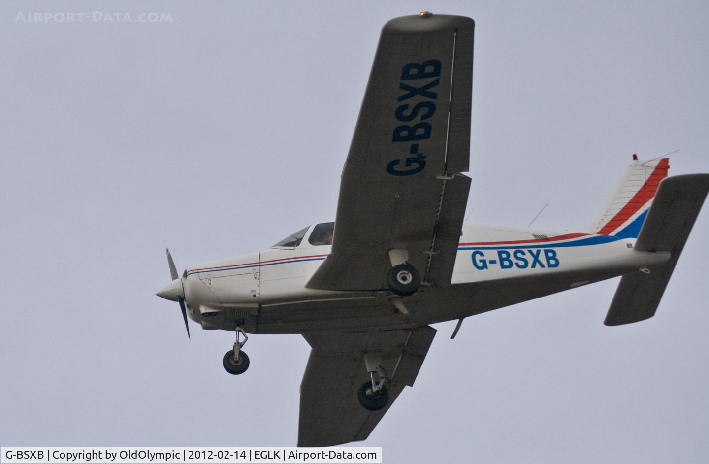 G-BSXB, 1984 Piper PA-28-161 Cherokee Warrior II C/N 28-8416125, Short finals RW25